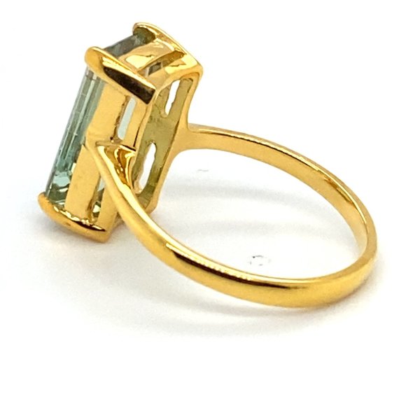 Bi Color Tourmaline 6.90ct Solid 14K Yellow Gold Ring - Picture 7 of 7